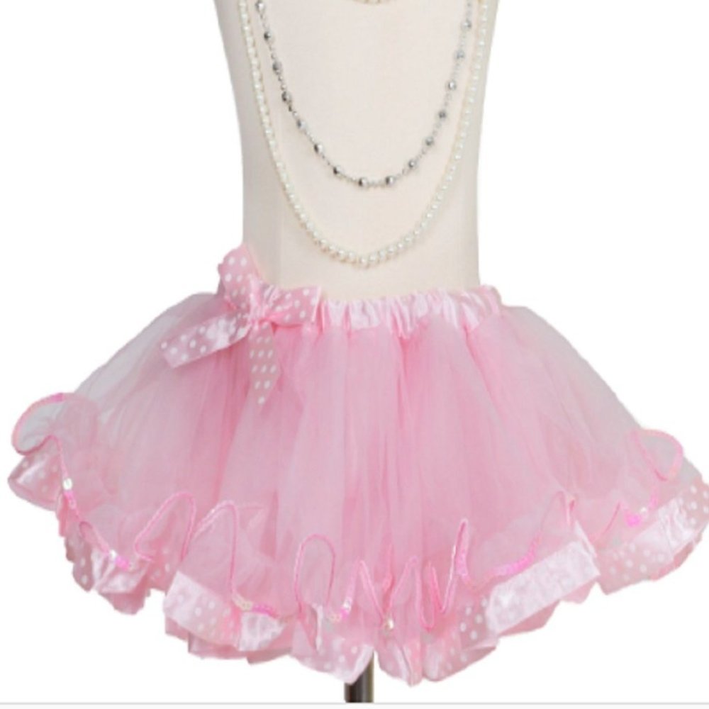 "I'm a Kitty" Pink Tutu Skirt with White Polka Dot